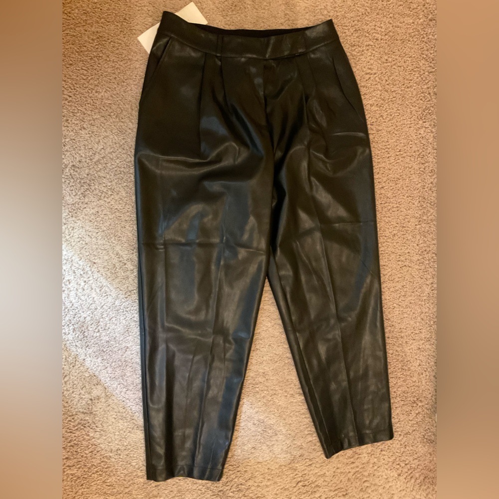 Black faux leather pants brand new